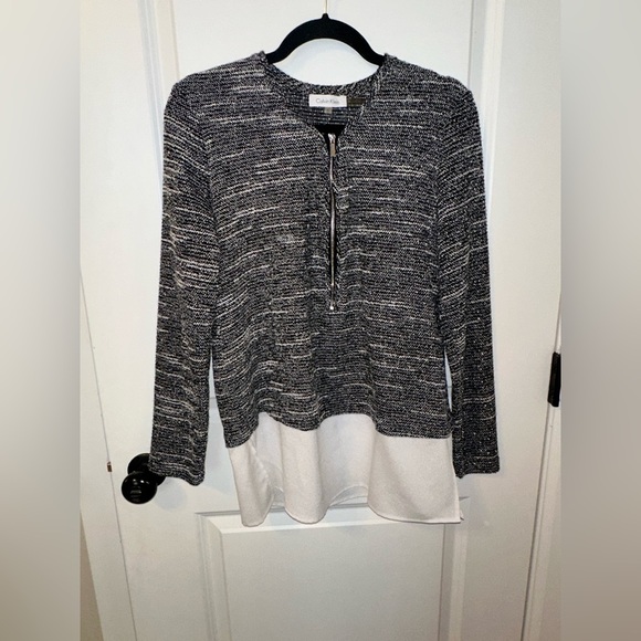 Calvin Klein Grey Knit Blouse - Picture 6 of 10